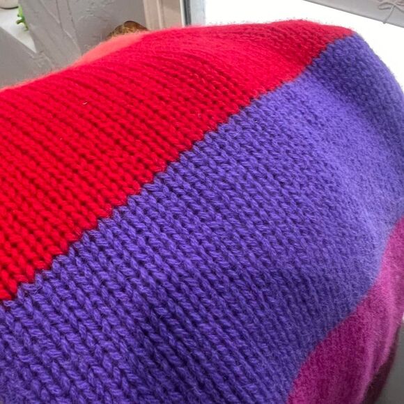 AQUA Cashmere Rainbow Stripe Cashmere Knit Sweater - Picture 5 of 5